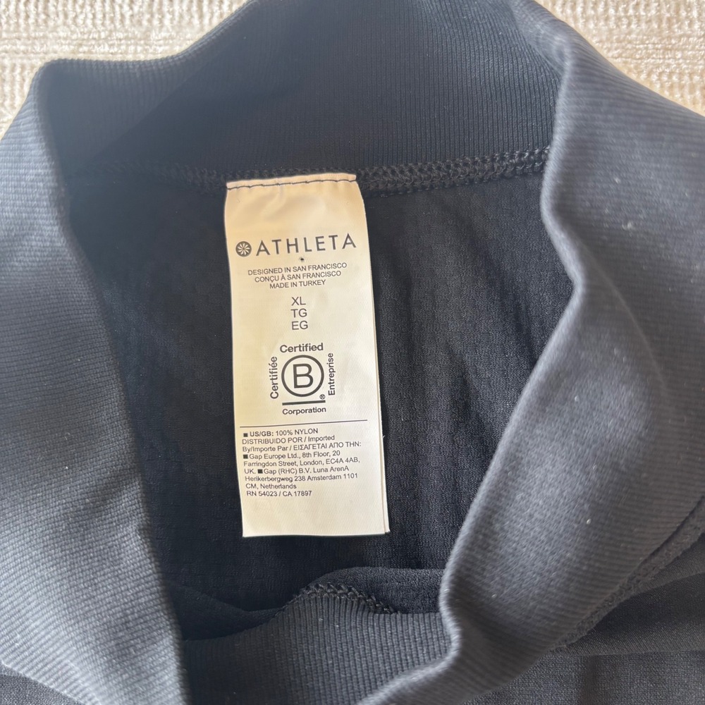 Athleta Momentum Seamless Mock Neck Tank Top Black XL Racerback Training Vest - Picture 5 of 9